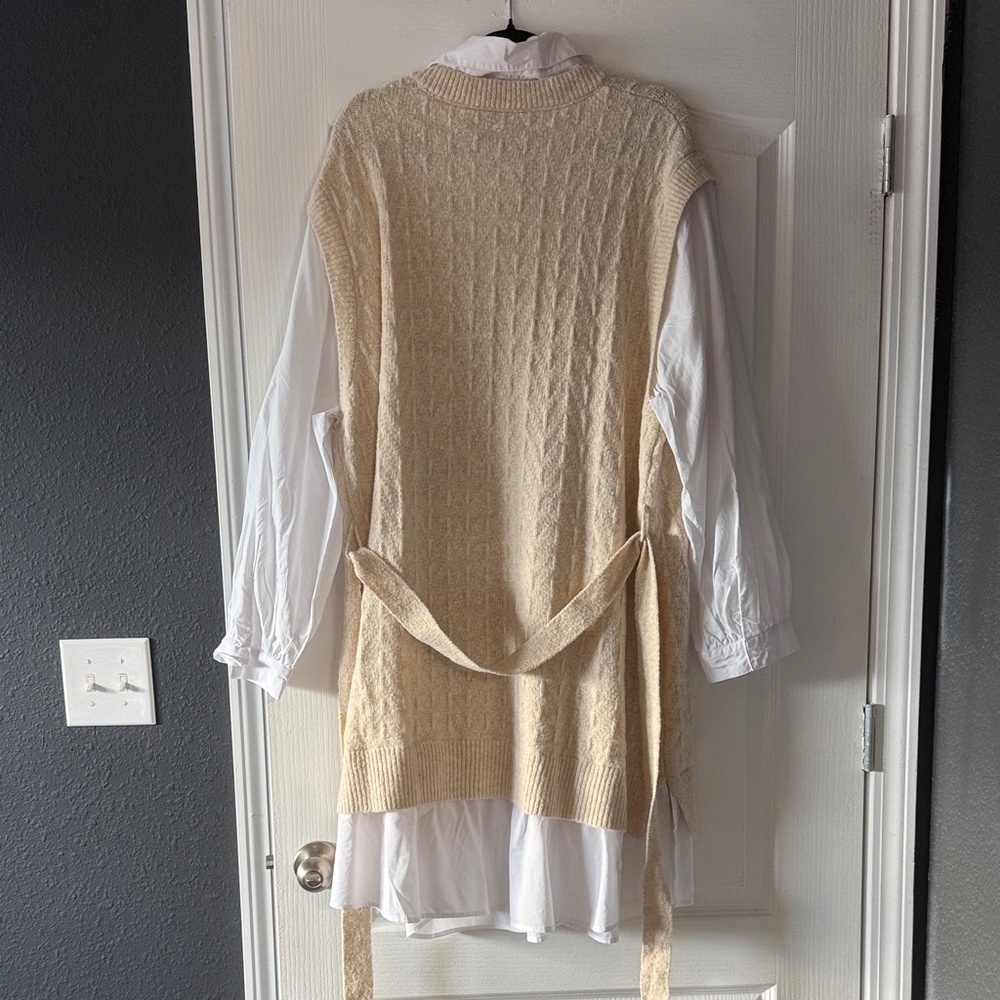 Terra & Sky Cream Knit Sweater Vest Dress - Picture 3 of 3